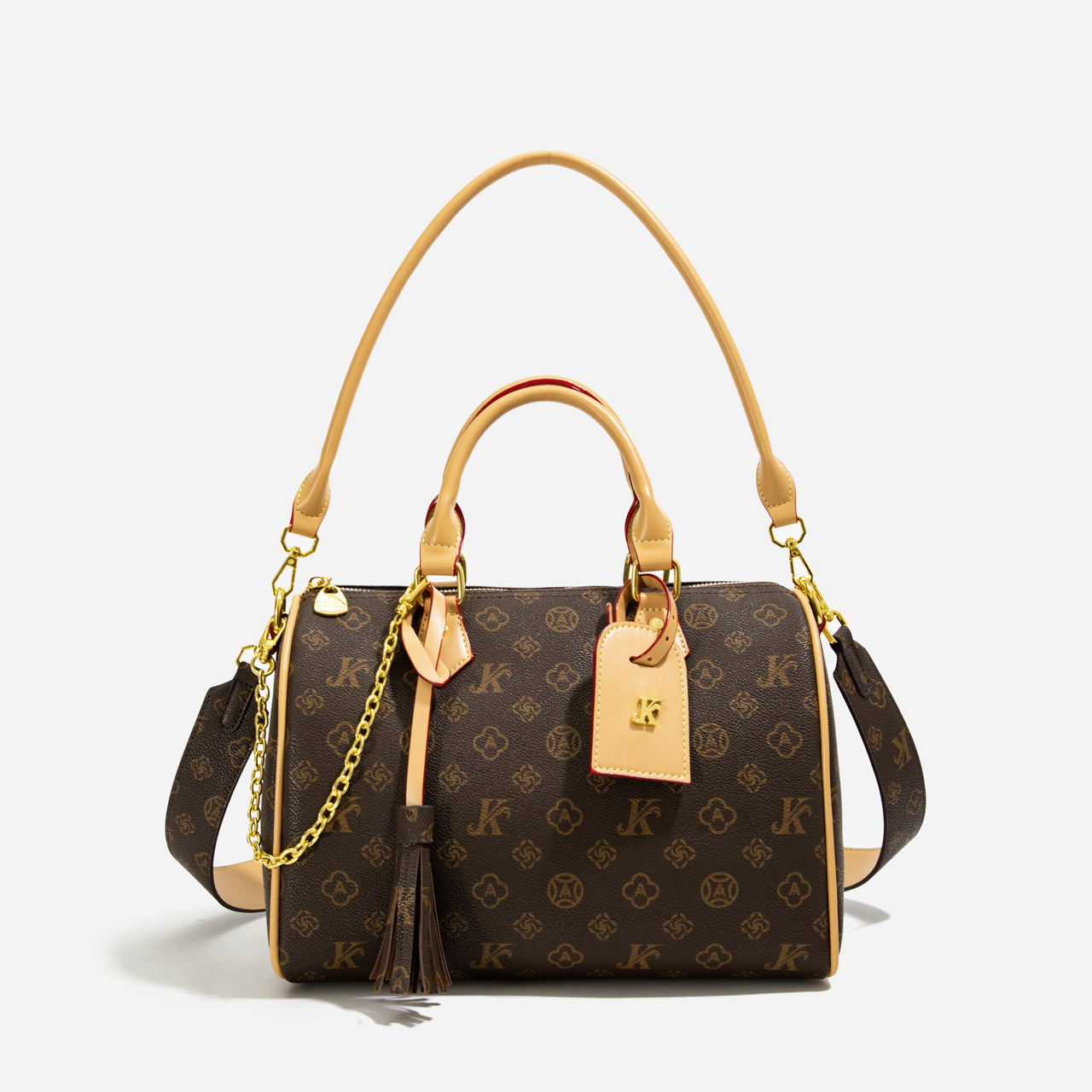 大容量包包女式2025新款超火小众老花波士顿枕头包百搭单肩斜挎包,箱包皮具/热销女包/男包,通用款女包,淘宝优惠券,粉丝福利购,淘宝优惠卷