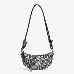超火小包包女式2025新款刺绣老花腋下牛角包高级感百搭单肩斜挎包