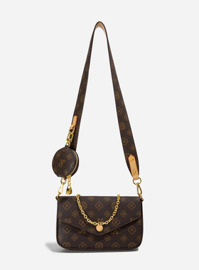 超火小包包女式2025新款夏天小众老花链条麻将包高级感单肩斜挎包