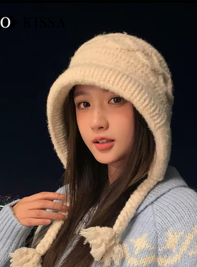 针织护耳帽子女秋冬保暖显脸小