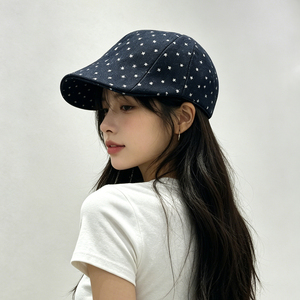 复古星星牛仔渔夫帽女春夏季时尚百搭遮阳防晒盆帽大头围水桶帽子