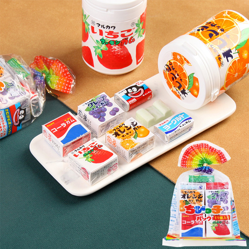 日本进口丸川水果味口香糖柠檬味酸糖泡泡糖提神醒脑口气清新零食
