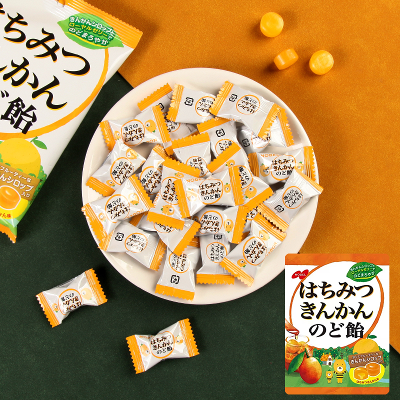 洁世一同款日本进口诺贝尔蜂蜜金桔夹心润喉糖护嗓糖果蓝色监狱