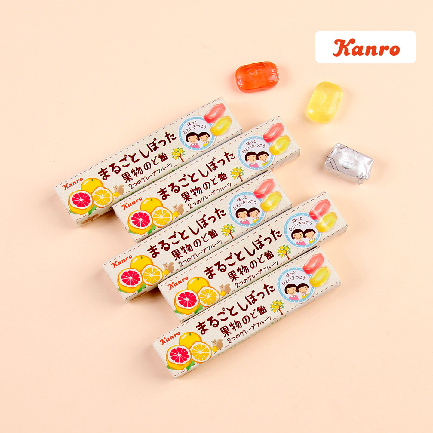 日本进口kanro甘乐水果味润喉糖草本植物喉糖教师节礼物休闲零食