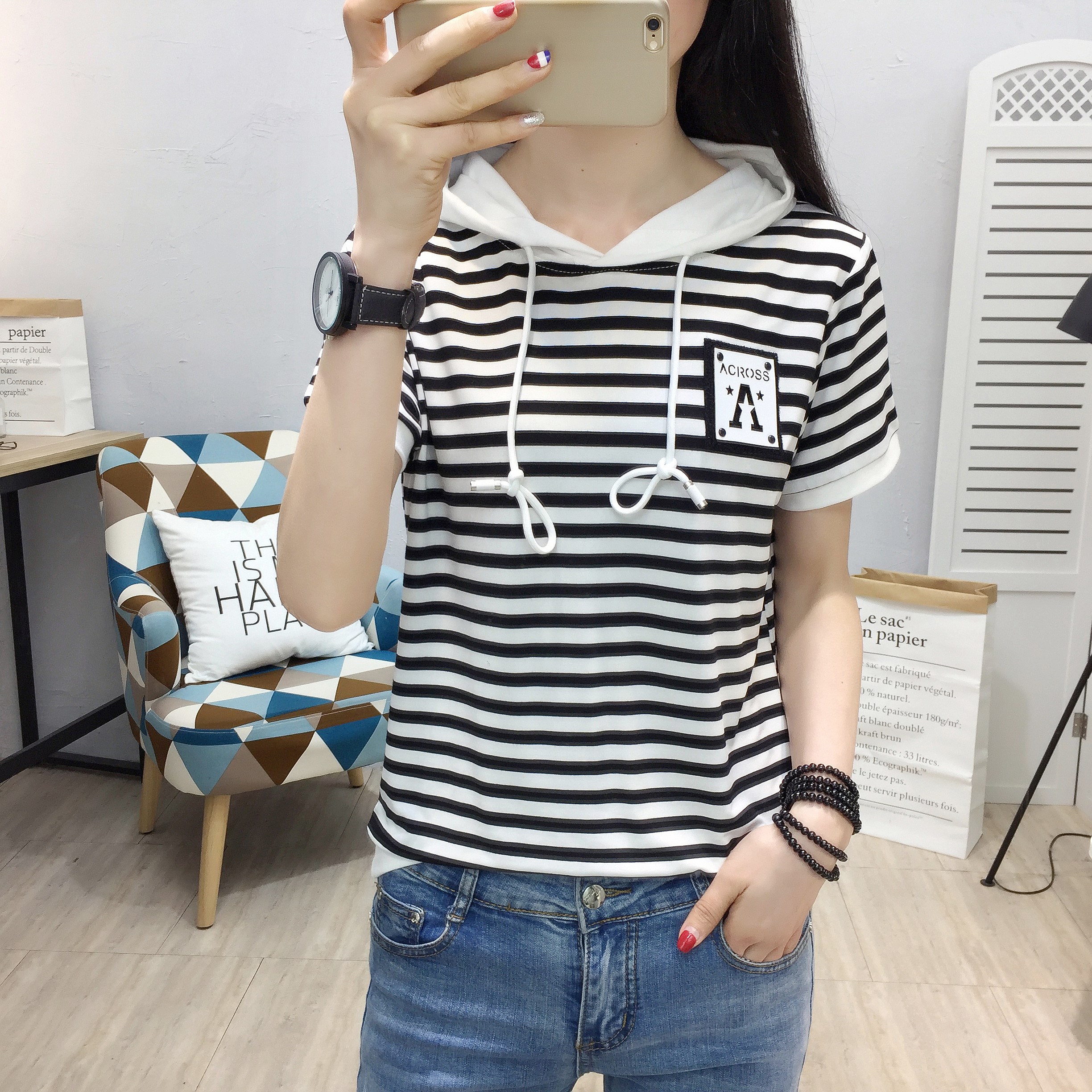 限10000张券2019新款女装短袖夏季T恤体桖血衫丅上衣服学生百搭短装纯棉带潮