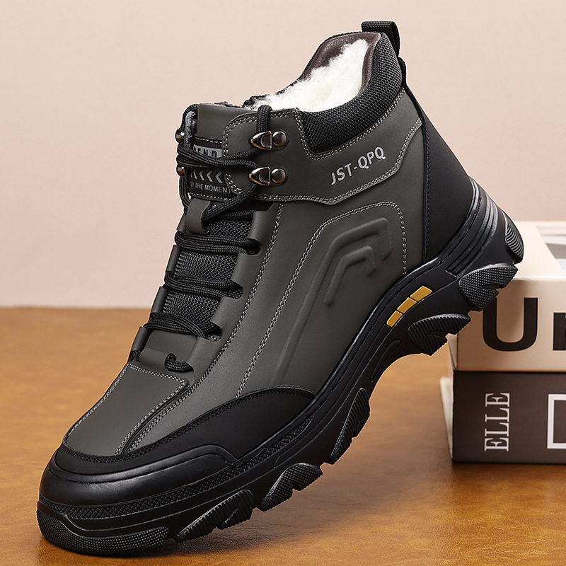 冬款奥古斯都男士高帮皮鞋男休闲手工上线系带加绒保暖棉鞋男鞋,流行男鞋,棉鞋,淘宝优惠券,粉丝福利购,淘宝优惠卷