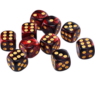 星空款彩色点数娱乐麻将骰子数字筛子教具喝酒骰游戏道具骰盅色子