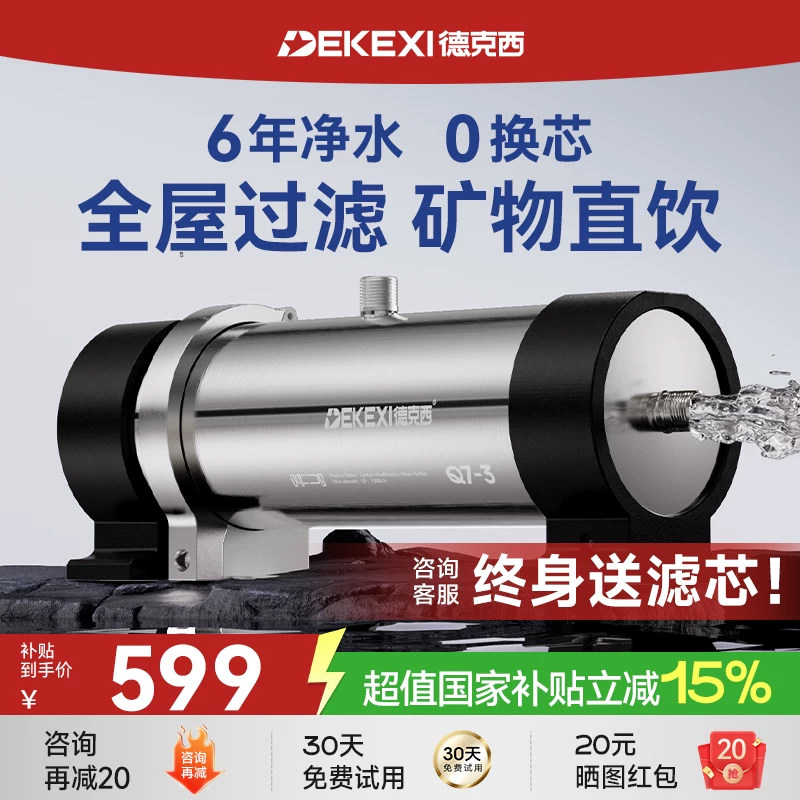 德国德克西政府补贴净水器家用中央净化直饮厨房自来水前置过滤器