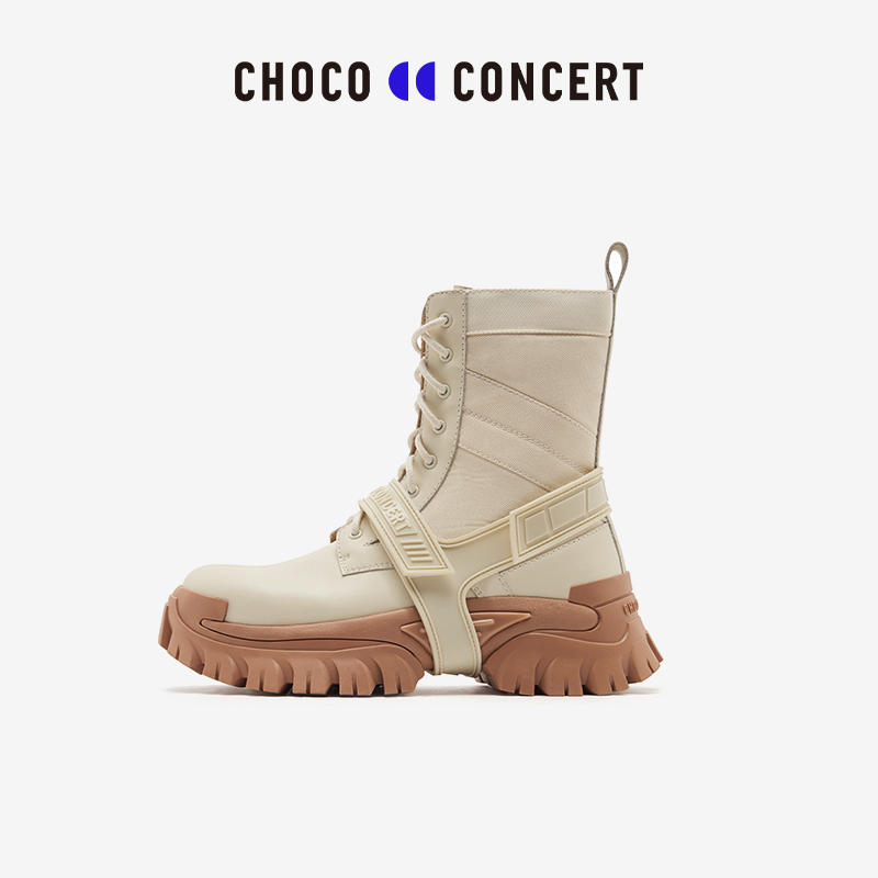 CHOCO CONCERT设计鞋履丨刘逸云同款秋冬绑带厚底马丁靴短靴