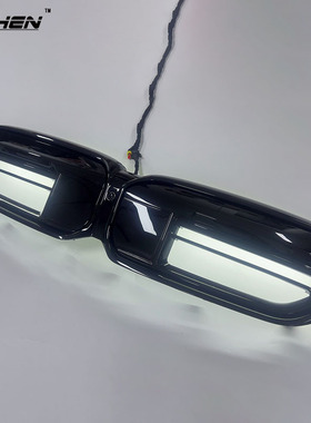 适用宝马G30 F90 LCI改装G60 G68 M5款黑色/真碳纤维发光中网格栅