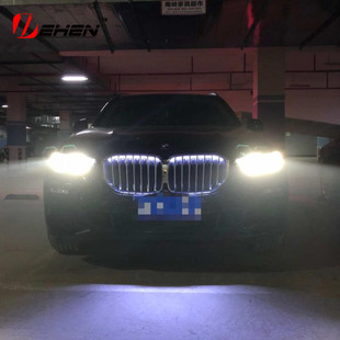 G05发光中网改装 适用宝马新X5X6X7X3X4 G07 G30 LED亮黑中网 5系