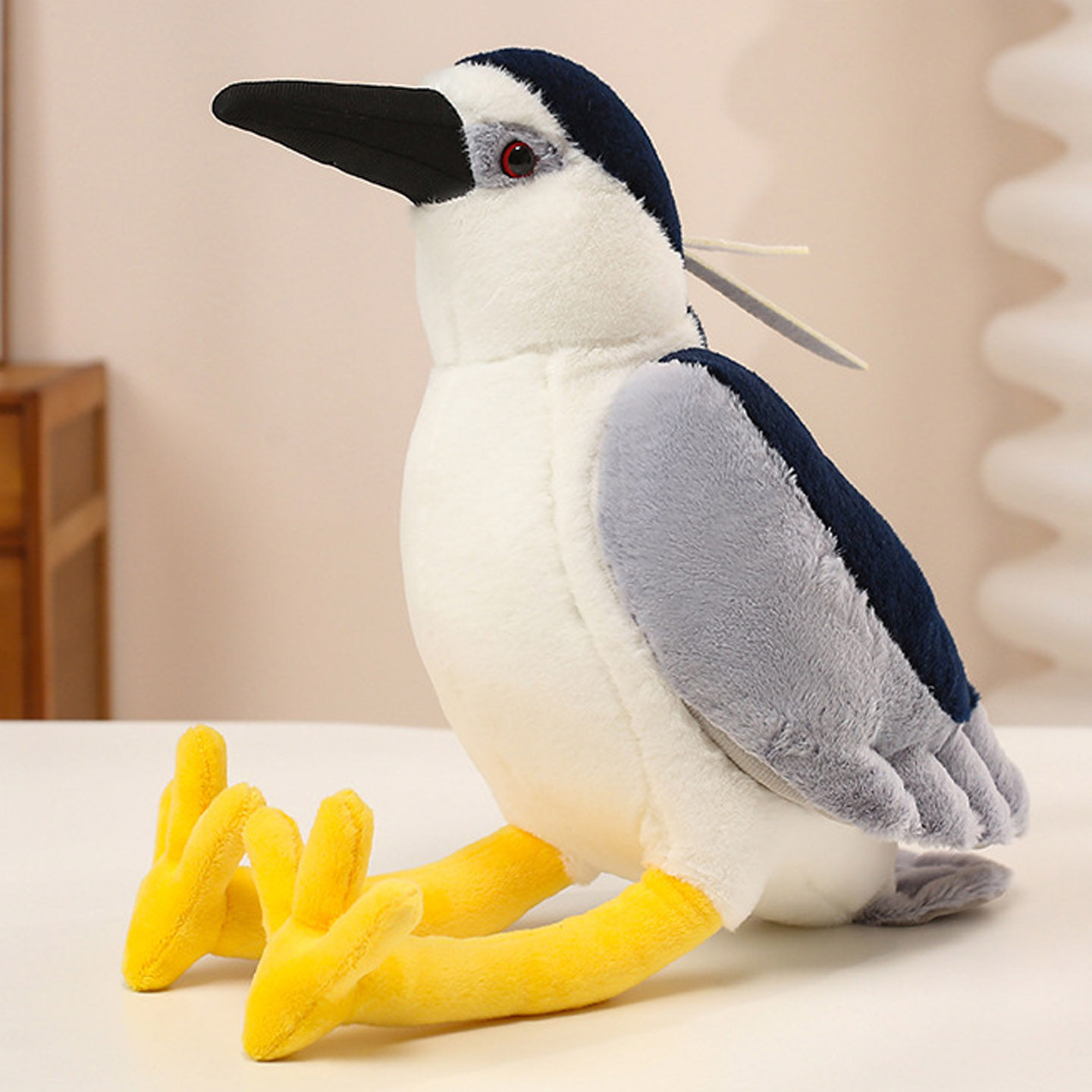 仿真夜鹭毛绒玩偶公仔大鸟夜鹭毛绒玩具娃娃鸟类摆件陪睡抱枕礼物