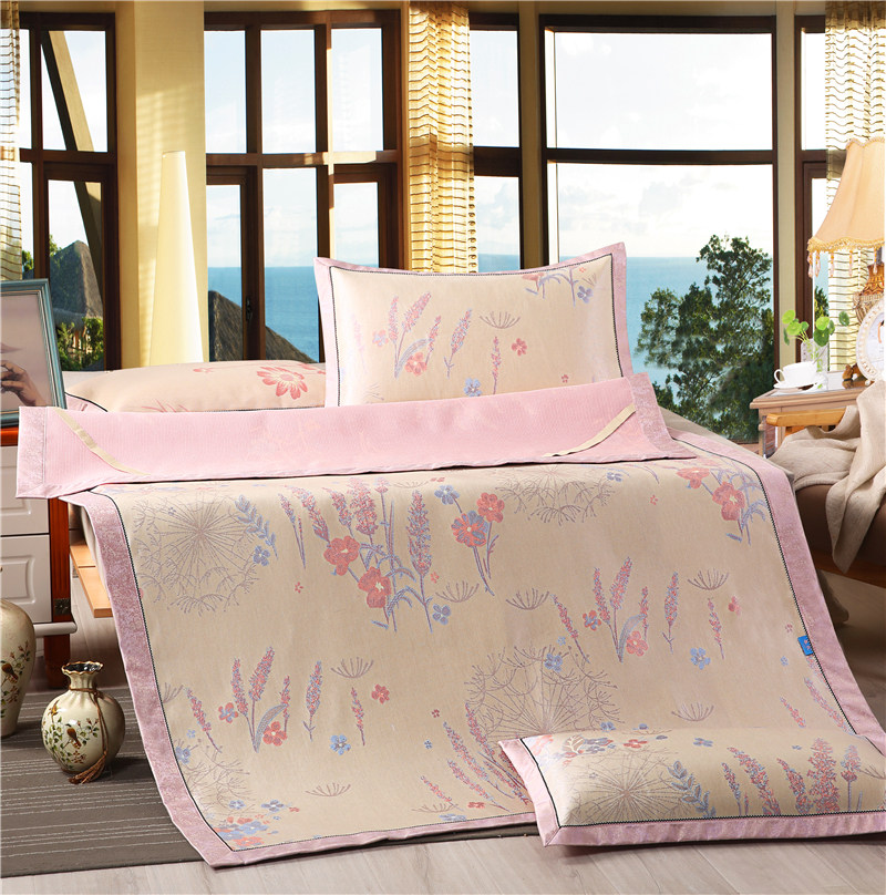 春秋可水洗冰丝凉席三件套加厚三明治1.8m1.5米床折叠软席空调席