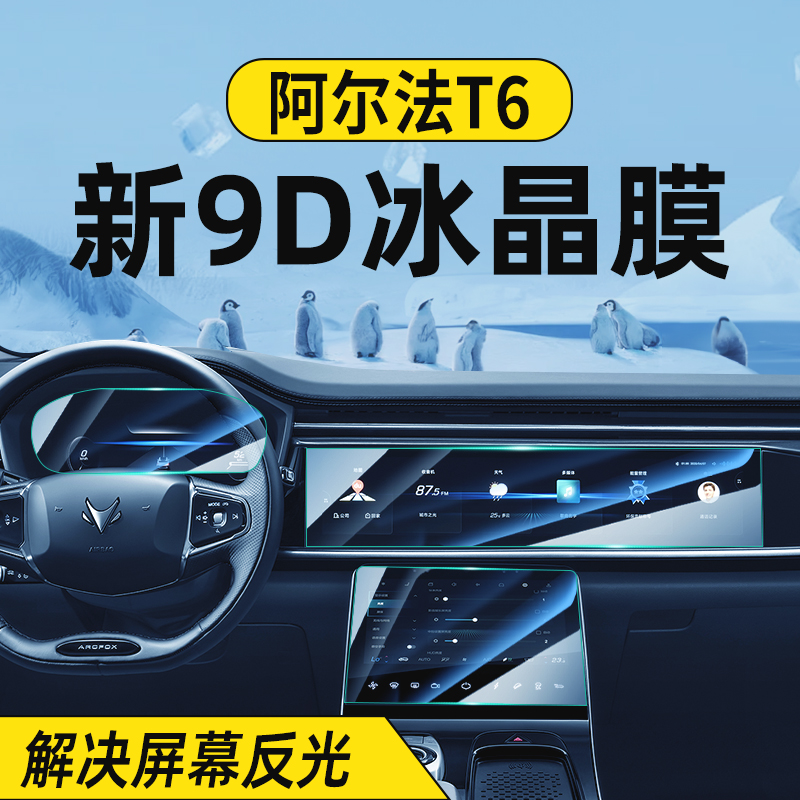 适用于极狐阿尔法T6中控导航仪表内饰屏幕钢化保护膜车内装饰用品