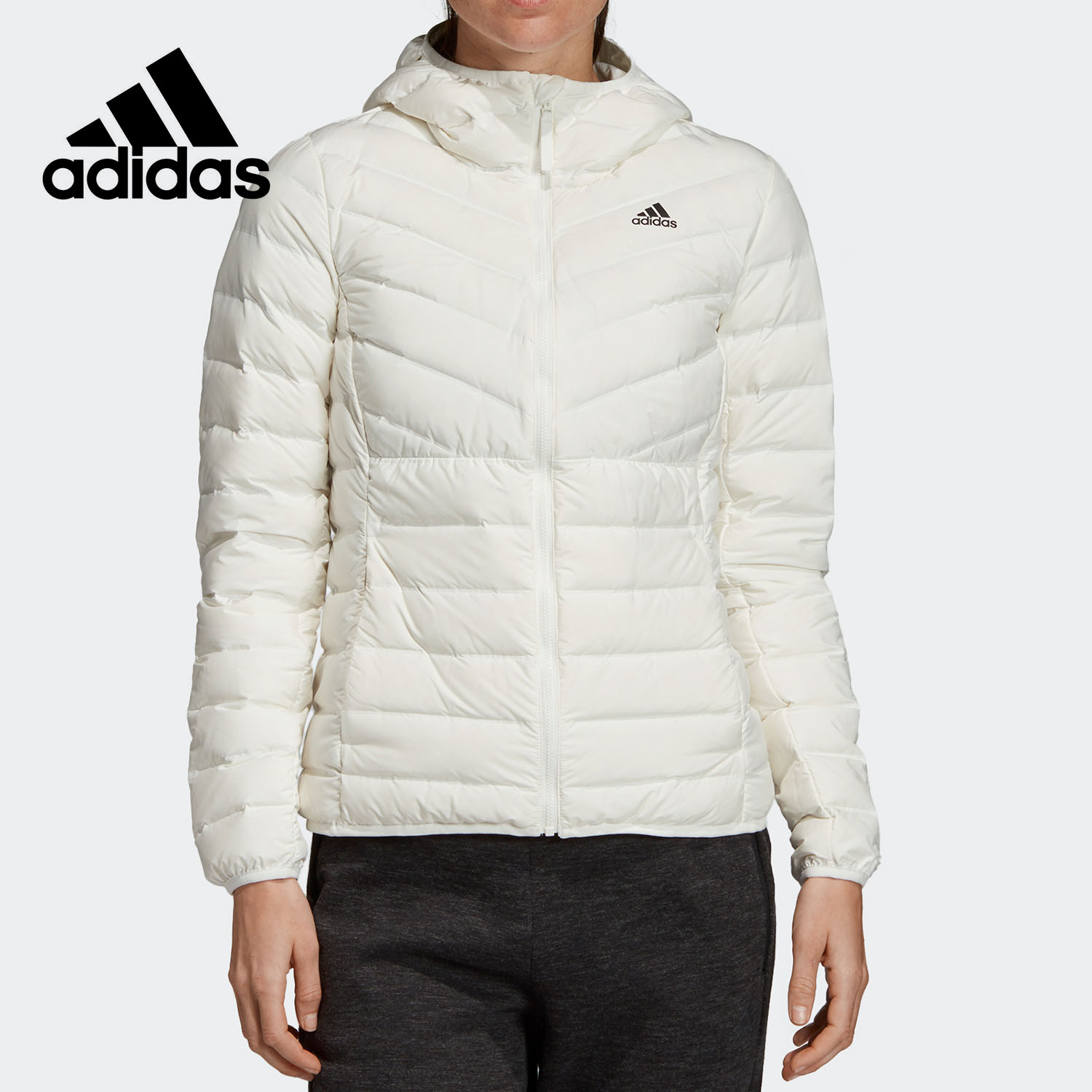 Adidas/阿迪达斯正品女子冬季新款保暖休闲运动羽绒服 DZ1504