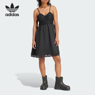 阿迪达斯正品 Adidas 蕾丝边运动女士修身 吊带连衣裙IX6966