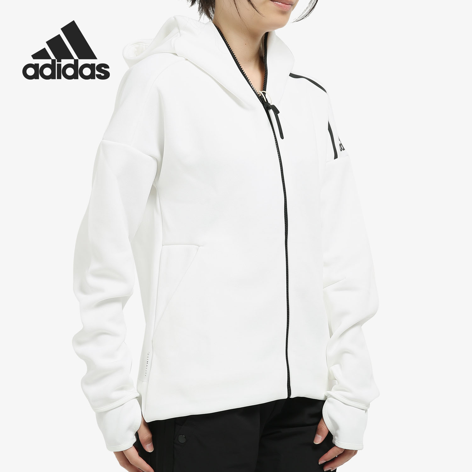Adidas/阿迪达斯正品女子春季新款运动服休闲连帽夹克 EK4324