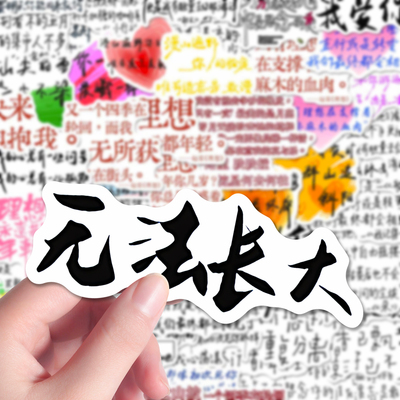 160张赵雷歌词手写贴纸ins创意氛围感歌词小刺猬专属装饰手账贴画