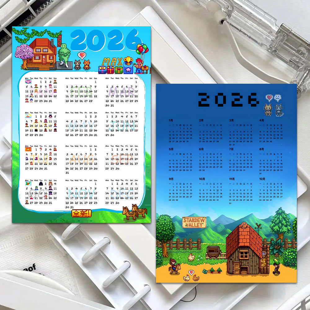 【新品】2026星露谷像素画日历周边小卡二次元创意自制游戏小卡