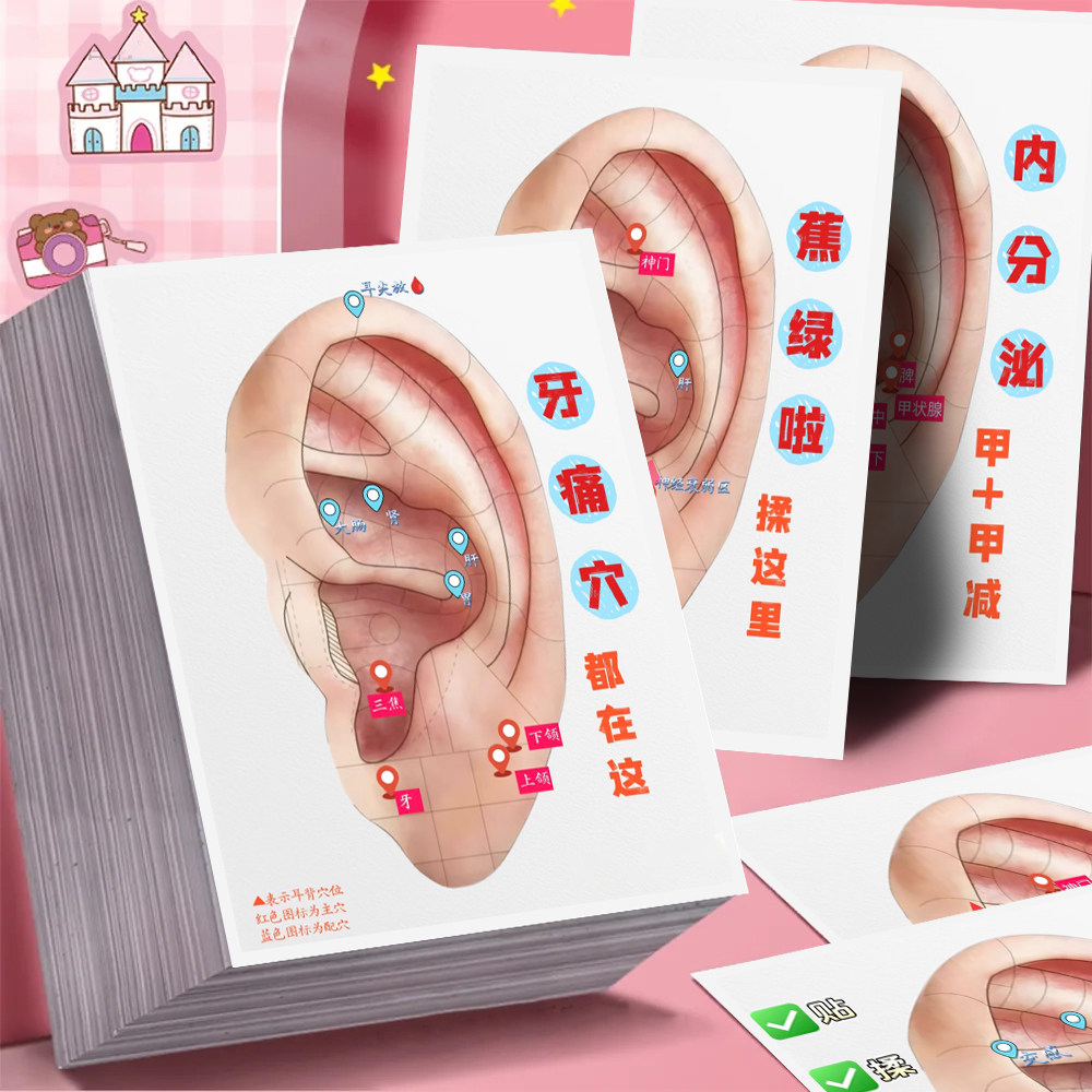 【加大】中医耳穴疗法贴纸耳部穴位图健康养生知识医学生参考贴画,文具电教/文化用品/商务用品,贴纸/立体贴纸,淘宝优惠券,粉丝福利购,淘宝优惠卷