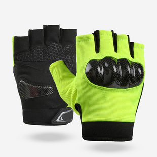 机车摩托车铁骑半指手套男骑行防摔反光交通巡逻指挥透气春秋夏季