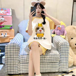 睡衣女款夏天2026年新款夏季纯棉短袖春秋夏款女士家居服两件套装