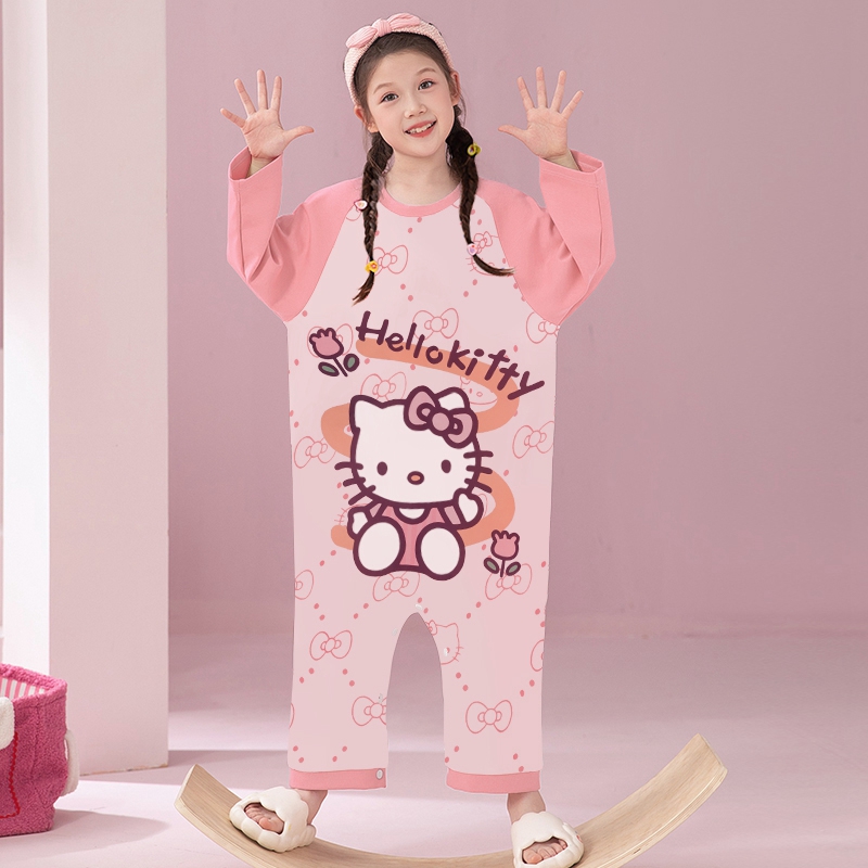儿童连体睡衣春秋纯棉2025新款女宝宝四季女孩防着凉女童连身睡袋