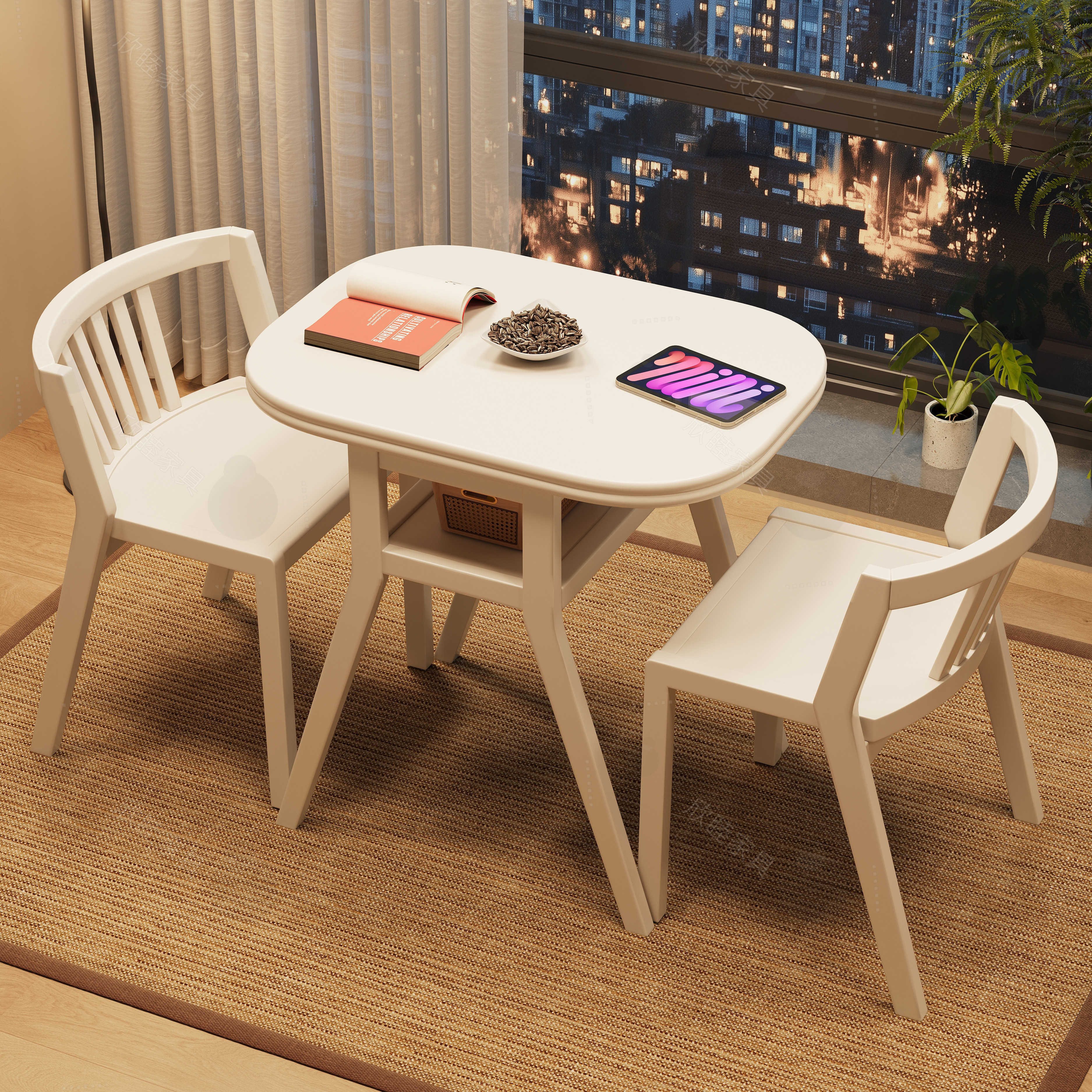 阳台小桌椅三件套全实木一桌两椅榫卯家用休闲喝茶桌椅组合小户型