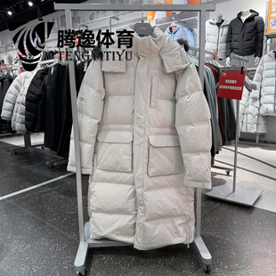 李宁男子长羽绒服2025冬季 连帽80%鸭绒保暖宽松外套AYMV343 新品