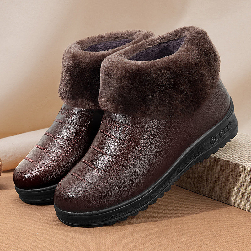 老北京布鞋女棉鞋冬季妈妈鞋加绒加厚保暖老年人防水奶奶外穿鞋子