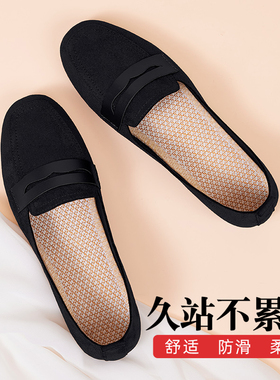 老北京布鞋女新款2026不累脚春秋防滑工作鞋黑色妈妈软底豆豆鞋子