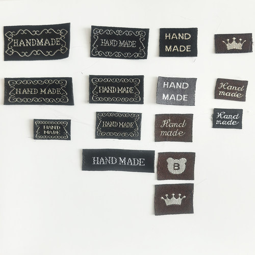 手工DIY材料布标hand made背标标牌蝴蝶结发饰发夹配件专用标签布