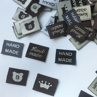 小号迷你布标handmade手作标签手工商标娃衣发夹发圈diy织唛2厘米