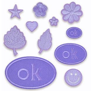 浅紫色羽绒服补丁贴衣服裤 子自粘背胶布贴皮衣包包修补破洞绣花贴