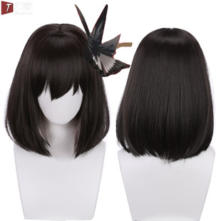 天漫 碧蓝航线建武cos假发 旗袍黑色短款假毛 cosplay女假发