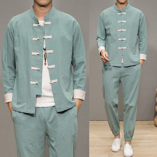 养生馆工作服女足疗技师服装中医经络艾灸理疗师美容师棉麻套装男