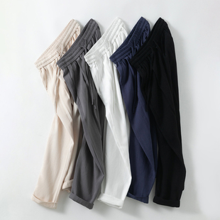 直筒宽松锥形裤 九分裤 中国风棉麻休闲裤 新中式 子薄 亚麻裤 裤 男夏季