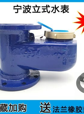 宁波甬泉DN50立式法兰水表竖式冷热水表6580 100mm2寸4寸数字工业