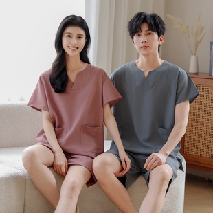 艾灸服后背开扣针灸按摩中医推拿理疗采耳刮痧服男女客人专用定制