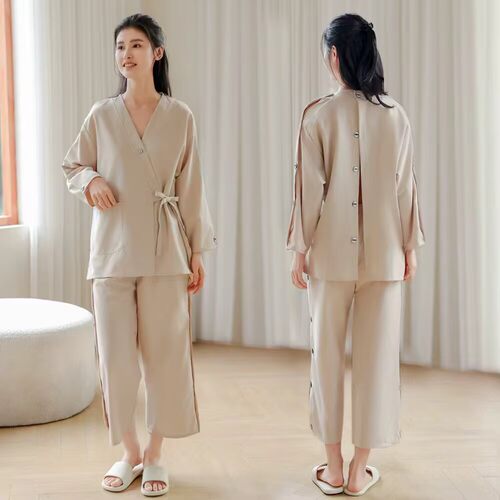 前后开扣养生服客人专用