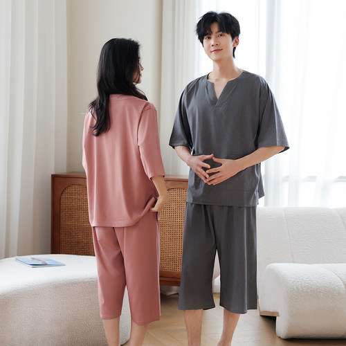 泰式按摩浴服汗蒸服高档七分袖裤