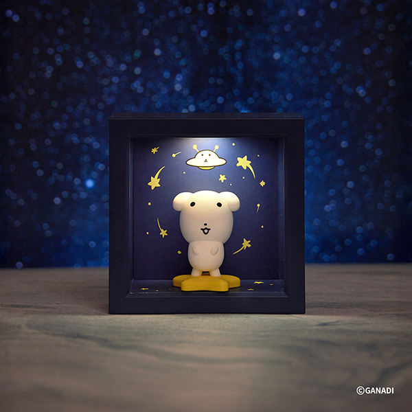 韩国正品代购ganadi方形小夜灯可爱小白狗星星飞碟氛围灯卧室周边