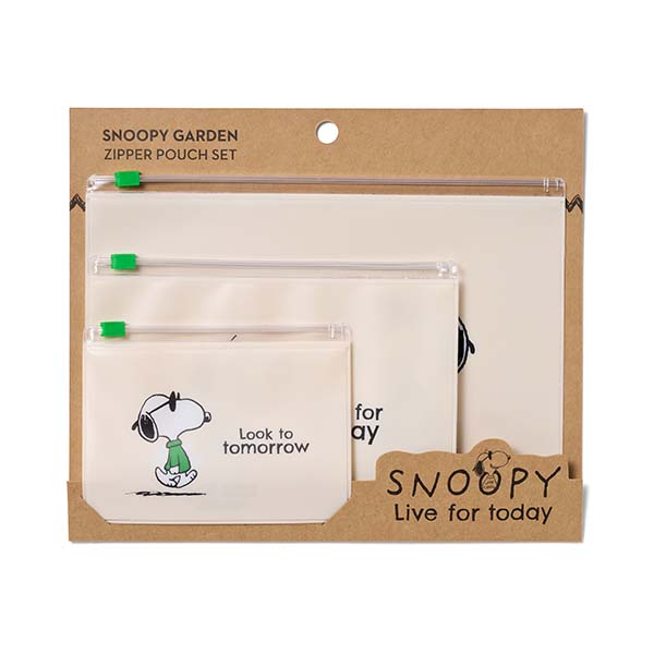 韩国正品代购史努比pvc收纳袋迷你拉链可爱小狗简笔画24cm