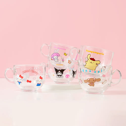 韩国正品代购三丽鸥玻璃杯可爱kitty美乐蒂库洛米水杯早餐杯