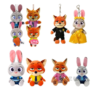 部分现货 迪士尼疯狂动物城2尼克朱迪挂件毛绒公仔玩偶 韩国正品