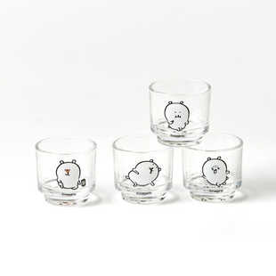 【现货】韩国代购自嘲熊玻璃杯可爱烧酒杯nongdamgom礼物限定款