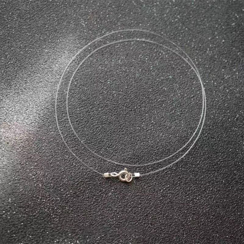 S925纯银带扣鱼线diy手链配件珍珠项链半成品透明隐形鱼线女