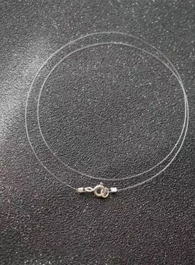 S925纯银带扣鱼线diy手链配件珍珠项链半成品透明隐形鱼线女