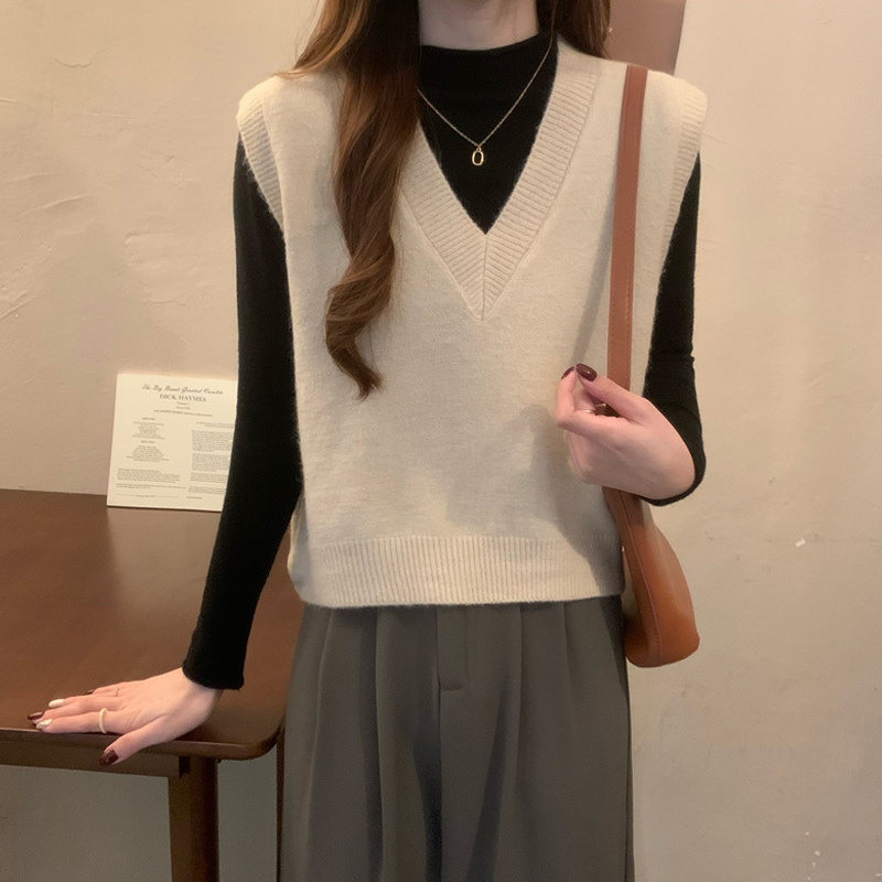 针织马甲女毛衣背心2025秋季新款短款外搭秋冬叠穿内搭毛线小马夹