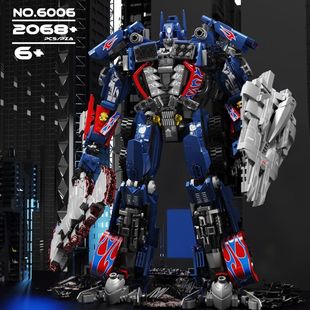 变形金钢擎天柱汽车机器人机甲模型高难度成年人拼装积木男孩玩具